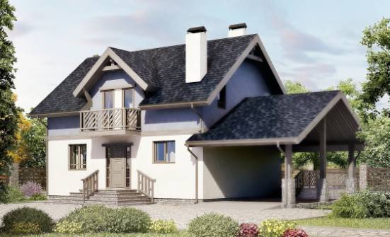 150-011-П Проект двухэтажного дома с мансардой и гаражом, небольшой домик из поризованных блоков Нальчик | Проекты домов от House Expert