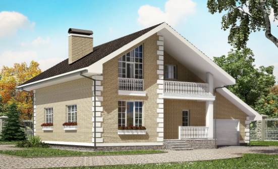190-005-П Проект двухэтажного дома мансардой, гараж, красивый дом из газосиликатных блоков Прохладный | Проекты домов от House Expert