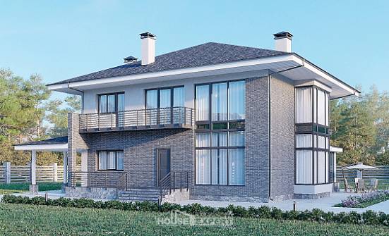 250-004-Л Проект двухэтажного дома, огромный загородный дом из арболита Нальчик | Проекты домов от House Expert