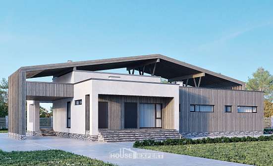 170-011-Л Проект одноэтажного дома, уютный загородный дом из кирпича Прохладный | Проекты домов от House Expert