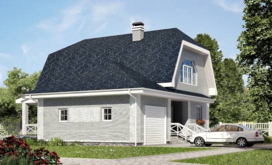 160-006-Л Проект двухэтажного дома мансардой и гаражом, классический домик из пеноблока Прохладный | Проекты домов от House Expert