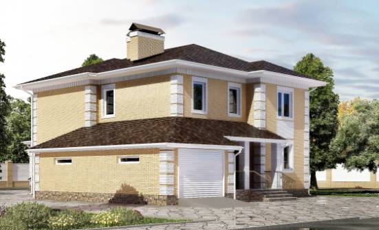 220-006-Л Проект двухэтажного дома, гараж, средний коттедж из пеноблока Нальчик | Проекты домов от House Expert