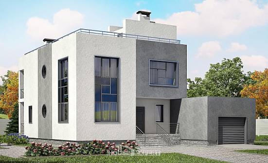 255-001-П Проект двухэтажного дома, гараж, большой загородный дом из бризолита Прохладный | Проекты домов от House Expert
