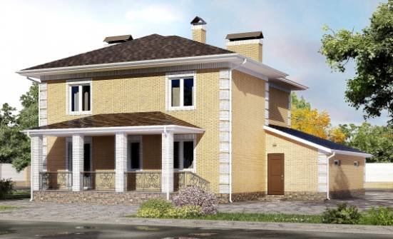 220-006-Л Проект двухэтажного дома, гараж, средний коттедж из пеноблока Нальчик | Проекты домов от House Expert