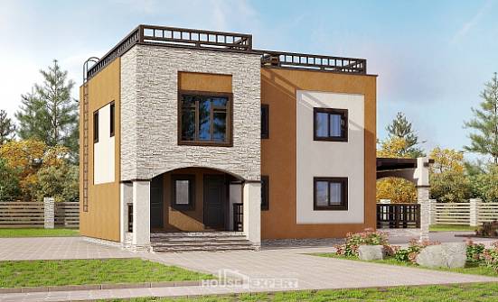 150-010-Л Проект двухэтажного дома, недорогой коттедж из кирпича Нальчик | Проекты домов от House Expert