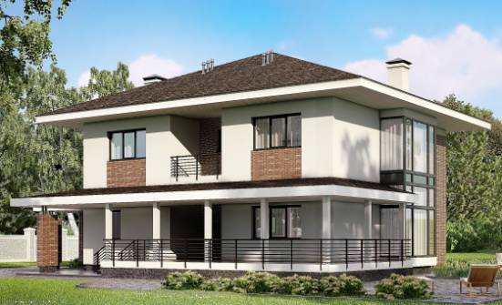 275-002-П Проект двухэтажного дома и гаражом, классический загородный дом из кирпича Нальчик | Проекты домов от House Expert