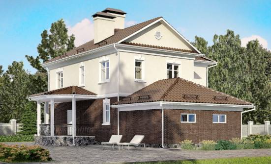 190-002-Л Проект двухэтажного дома и гаражом, классический загородный дом из газобетона Нальчик | Проекты домов от House Expert