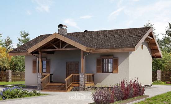 090-002-Л Проект одноэтажного дома, компактный коттедж из кирпича Нальчик | Проекты домов от House Expert