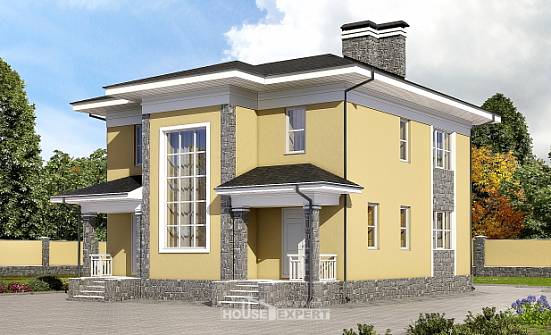 155-011-Л Проект двухэтажного дома, доступный дом из теплоблока Прохладный | Проекты домов от House Expert
