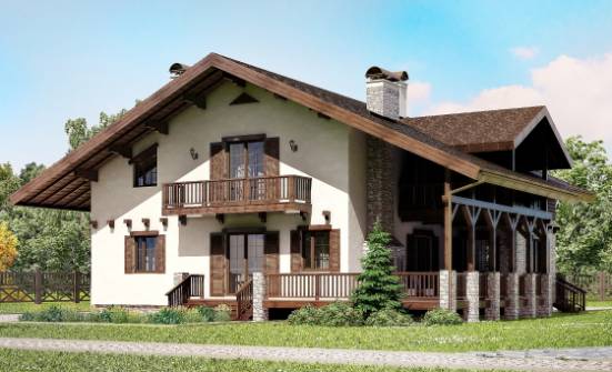 250-003-П Проект двухэтажного дома мансардой, красивый домик из пеноблока Нальчик | Проекты домов от House Expert