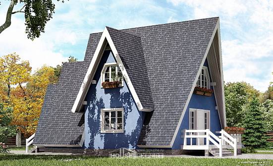 100-002-П Проект двухэтажного дома мансардой, небольшой загородный дом из дерева Нальчик | Проекты домов от House Expert