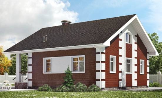 115-001-П Проект двухэтажного дома с мансардой, недорогой дом из блока Нальчик | Проекты домов от House Expert