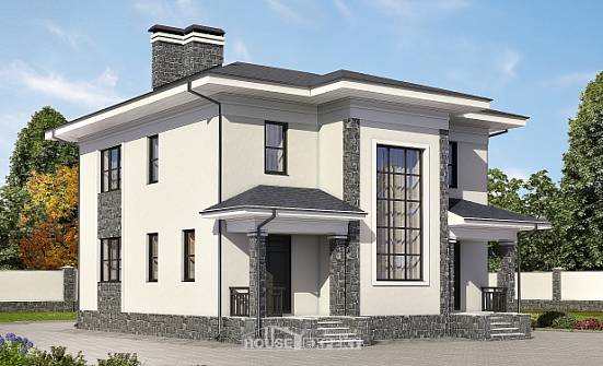 155-011-П Проект двухэтажного дома, компактный дом из теплоблока Нальчик | Проекты домов от House Expert