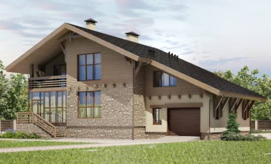 420-001-Л Проект трехэтажного дома с мансардой и гаражом, уютный загородный дом из кирпича Нальчик | Проекты домов от House Expert