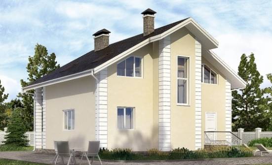 150-002-Л Проект двухэтажного дома с мансардой, гараж, современный дом из бризолита Нальчик | Проекты домов от House Expert