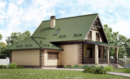 160-007-П Проект двухэтажного дома с мансардой, гараж, недорогой домик из бризолита Прохладный | Проекты домов от House Expert