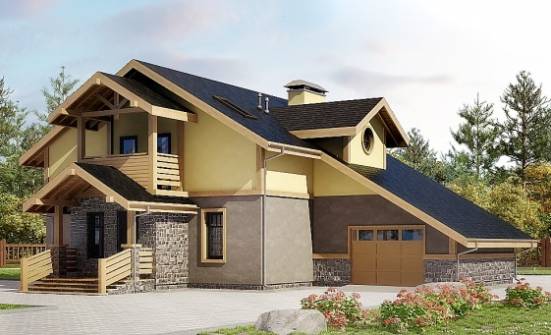 180-011-П Проект двухэтажного дома мансардный этаж, гараж, доступный загородный дом из газобетона Прохладный | Проекты домов от House Expert