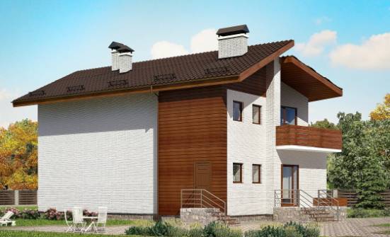 180-009-П Проект двухэтажного дома с мансардным этажом, средний загородный дом из кирпича Нальчик | Проекты домов от House Expert