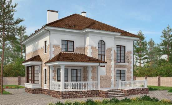 220-008-П Проект двухэтажного дома, средний коттедж из кирпича Нальчик | Проекты домов от House Expert