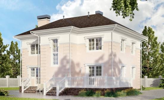 155-005-Л Проект двухэтажного дома, классический коттедж из твинблока Прохладный | Проекты домов от House Expert