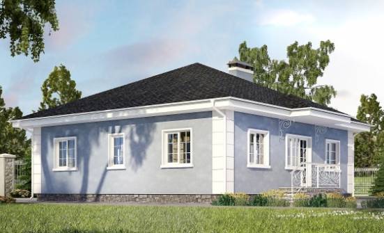 100-001-П Проект одноэтажного дома, простой загородный дом из твинблока Прохладный | Проекты домов от House Expert