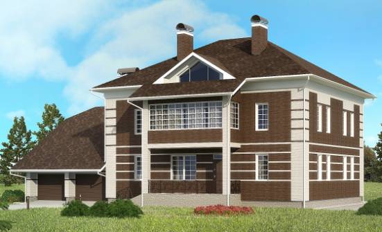 505-002-Л Проект трехэтажного дома и гаражом, классический домик из кирпича Нальчик | Проекты домов от House Expert