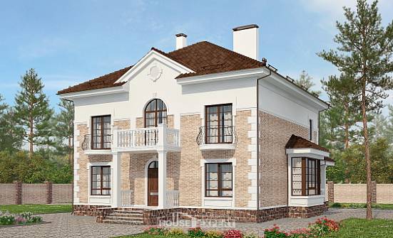 220-008-П Проект двухэтажного дома, средний коттедж из кирпича Нальчик | Проекты домов от House Expert