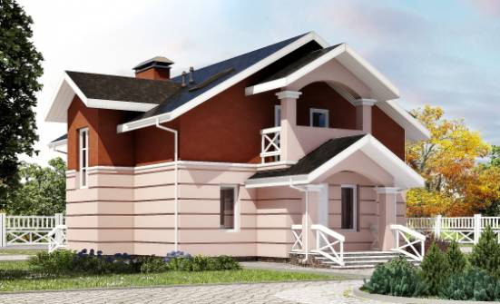 155-009-Л Проект двухэтажного дома с мансардным этажом, бюджетный домик из твинблока Нальчик | Проекты домов от House Expert