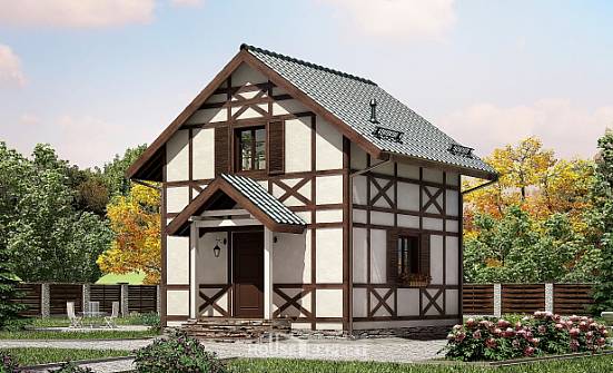 060-002-П Проект двухэтажного дома мансардный этаж, современный домик из дерева Нальчик | Проекты домов от House Expert