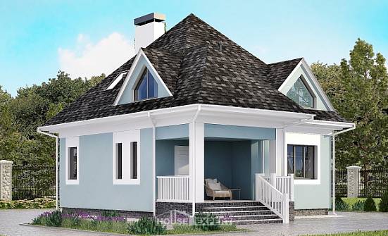 110-001-Л Проект двухэтажного дома мансардой, компактный дом из керамзитобетонных блоков Нальчик | Проекты домов от House Expert