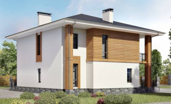 180-015-П Проект двухэтажного дома, простой домик из твинблока Прохладный | Проекты домов от House Expert