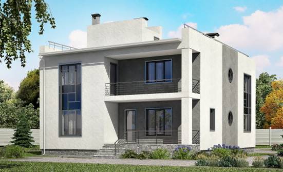 255-001-П Проект двухэтажного дома, гараж, большой загородный дом из бризолита Прохладный | Проекты домов от House Expert
