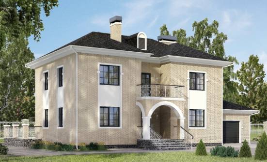 180-006-П Проект двухэтажного дома и гаражом, простой загородный дом из кирпича Нальчик | Проекты домов от House Expert