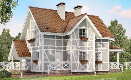 160-003-Л Проект двухэтажного дома с мансардой, компактный коттедж из газосиликатных блоков Прохладный | Проекты домов от House Expert