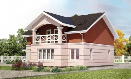 155-009-Л Проект двухэтажного дома с мансардным этажом, бюджетный домик из твинблока Нальчик | Проекты домов от House Expert