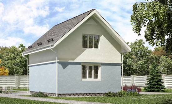 095-002-П Проект двухэтажного дома мансардой, классический дом из пеноблока Прохладный | Проекты домов от House Expert