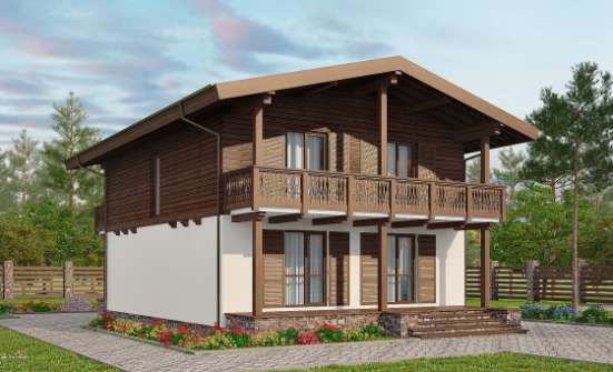 150-016-Л Проект двухэтажного дома с мансардой, небольшой коттедж из пеноблока Нальчик | Проекты домов от House Expert