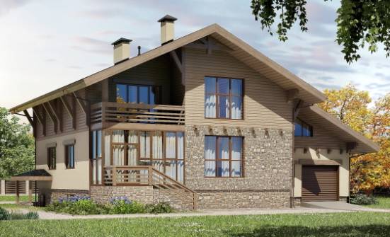 420-001-Л Проект трехэтажного дома с мансардой и гаражом, уютный загородный дом из кирпича Нальчик | Проекты домов от House Expert