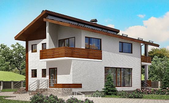 180-009-П Проект двухэтажного дома с мансардным этажом, средний загородный дом из кирпича Нальчик | Проекты домов от House Expert