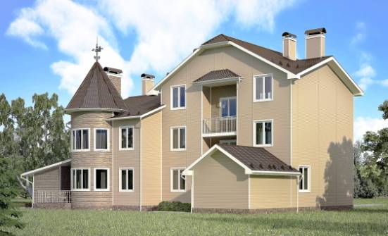 555-001-Л Проект трехэтажного дома мансардой и гаражом, огромный загородный дом из арболита Нальчик | Проекты домов от House Expert