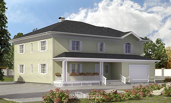 410-002-Л Проект двухэтажного дома и гаражом, уютный домик из теплоблока Нальчик | Проекты домов от House Expert