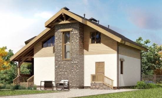 150-004-П Проект двухэтажного дома мансардой, уютный дом из газобетона Нальчик | Проекты домов от House Expert