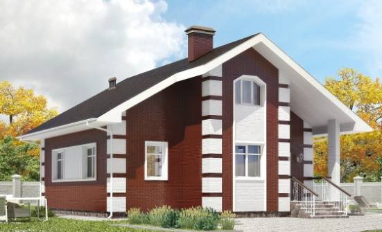 115-001-П Проект двухэтажного дома с мансардой, недорогой дом из блока Нальчик | Проекты домов от House Expert