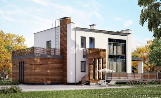 220-003-П Проект двухэтажного дома и гаражом, средний дом из поризованных блоков Прохладный | Проекты домов от House Expert
