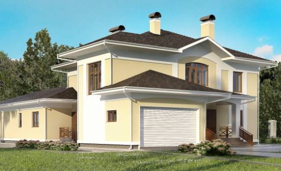 375-002-Л Проект двухэтажного дома и гаражом, современный коттедж из кирпича Нальчик | Проекты домов от House Expert