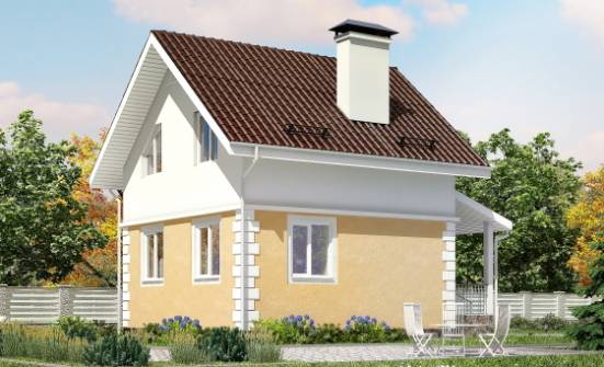 070-002-П Проект двухэтажного дома с мансардой, красивый домик из теплоблока Прохладный | Проекты домов от House Expert