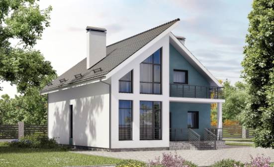 170-006-П Проект двухэтажного дома с мансардой, бюджетный коттедж из бризолита Прохладный | Проекты домов от House Expert