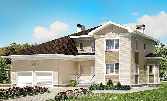 335-001-Л Проект двухэтажного дома и гаражом, красивый коттедж из кирпича Прохладный | Проекты домов от House Expert