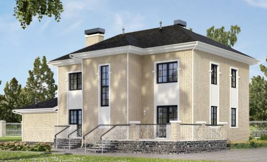 180-006-П Проект двухэтажного дома и гаражом, простой загородный дом из кирпича Нальчик | Проекты домов от House Expert