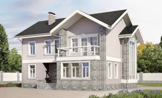 170-008-П Проект двухэтажного дома, скромный дом из поризованных блоков Нальчик | Проекты домов от House Expert